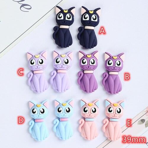 Cats Cabochons Flatback 10pcs cute Cat Animal Resin Cabochon Flatbacks Button Embellishments for Scrapbook Cartoon Cats Resins