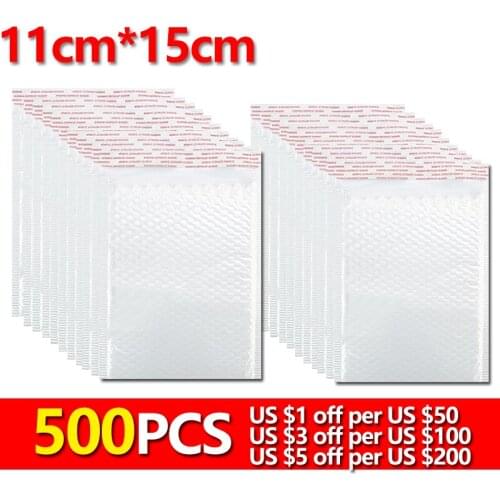 11x15CM 500PCS/Lot White Foam Envelope Bags Self Seal Mailers Padded Shipping Bubble Mailing Waterproof Dust-proof Packages Bag