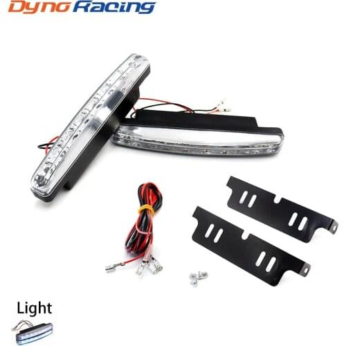 2PCS LED daytime running lights Piranha beads White car fog lights strobe light 8 DRL light bar parking 12V DC Head Lamp