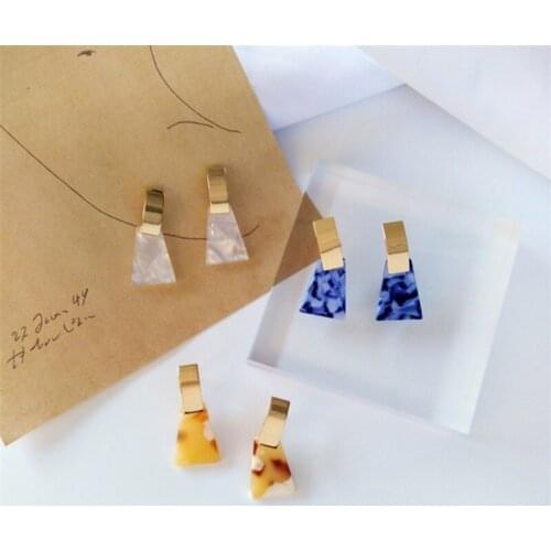 2019 Korean fashion geometric irregular dangle resin earrings temperament white yellow blue acrylic earrings women jewelry gift