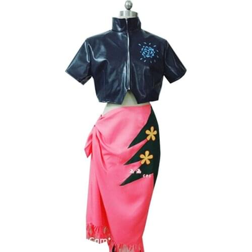 2020 One Piece Nico Robin Cosplay Costume Two years later Robin Cosplay Dress Miss Allsunday Blue Coat and Skirt