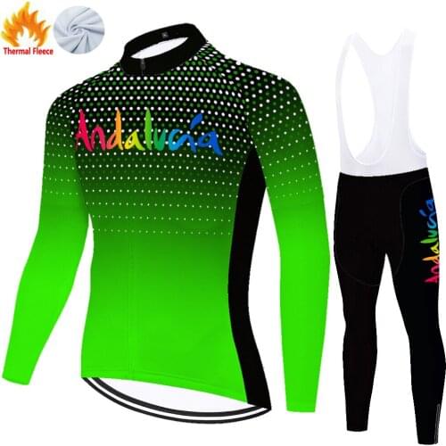 Andalucia Winter Thermal Fleece Jersey Conjunto Masculino Maillot Hombre Equipamento De Ciclismo Camisa Ciclismo Masculina