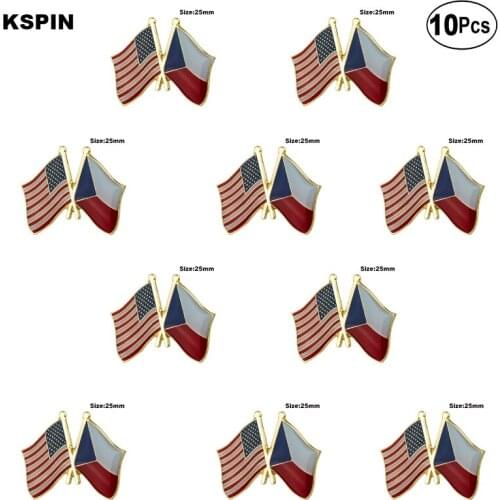 U.S.A.& Czech Rep. Lapel Pin Flag badge Brooch Pins Badges 10Pcs a Lot