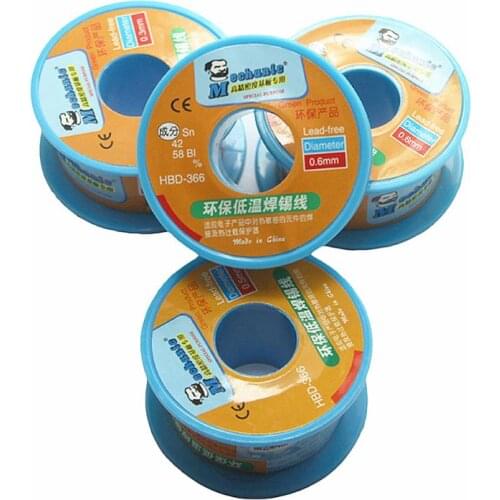 Lead-free solder wire MECHANIC HBD-366 40G 0.8MM SN42%BI58% Good activity low temperature auxiliary flux solder wire welding