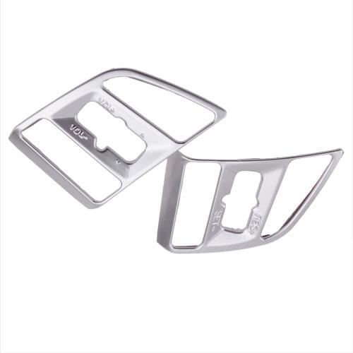 CITALL 2Pcs Silver ABS Steering Wheel Button Frame Cover Trim Fit For Hyundai Tucson 2016 2017 2018 2019 2020