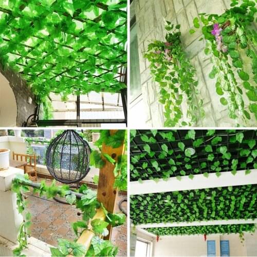 Home Decor Artificial Plants Grape Leaves Rattan Garland Garden Decoracion Hogar Jungle Party Home Decoration Fake Plants Fruits