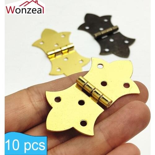 58*32mm Butterfly Door Hinges Golden color Cabinet Drawer Jewellery Box Decorate Hinge For Furniture Hardware