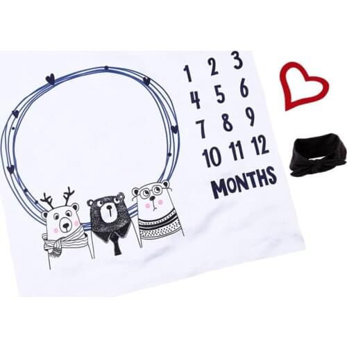 Newborn Photo Blanket Infant Monthly Blanket Baby Blanket Photo Props, Baby Monthly Milestone Blanket for Newborn Baby Clothing