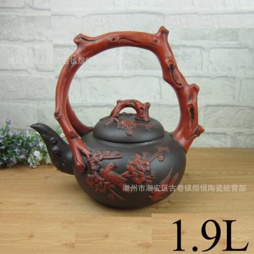 Ceramic Yixing Clay Kung Fu Set Big Teapot Sand Tea Pot High-grade Handmade Gift Teapots 1.9L Zisha Sets Porcelain Kettle
