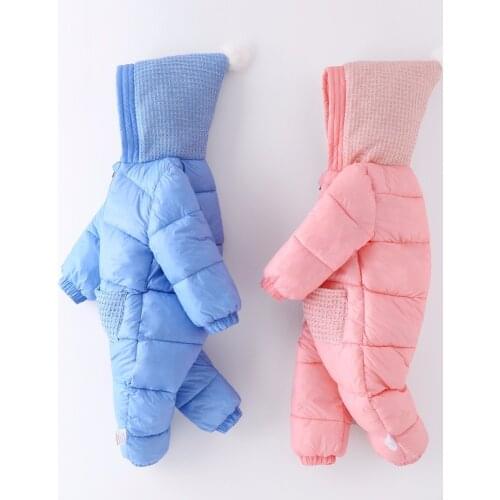 Unisex Baby Snow wear Cotton Padded Clothing Winter Warm Hooded Down Parkas Toddler Rompers Infant Jumpsuits Newborn Outerwear