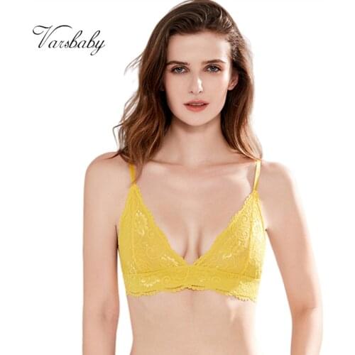 Varsbaby French Underwear No Steel Ring Summer Girl Thin Cup Lace Bra Triangle Cup Underwear