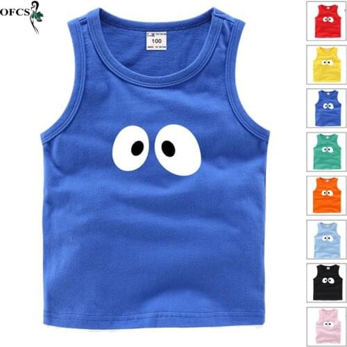 Summer Boys Girls Colorful Vests Sleeveless T-shirt Cotton Outer Wear Tops Kids Underwear Toddler Undershirt Childrens Singlets