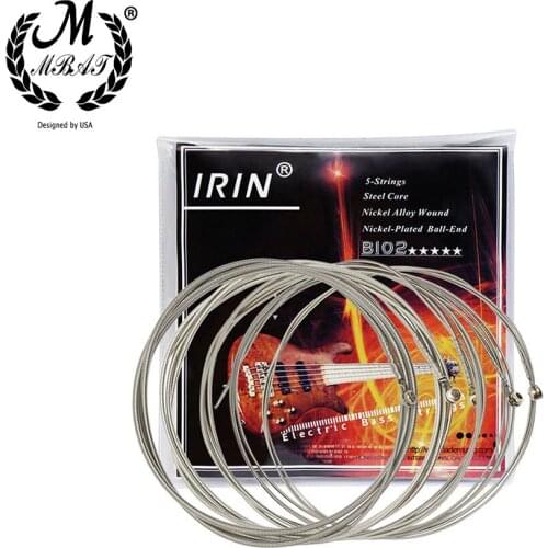 M MBAT High Quality 5Pcs/Set Electric Bass Strings Steel Core Nickel Plated Alloy Steel Core Wound Bass String Accessories B102