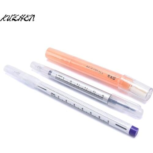 2Pcs/set Medical Surgical Scribe Pen Eyebrow Piercing Marker Pen Sterile Surgical Ruler Permanent Tattoo Beauty Accessories