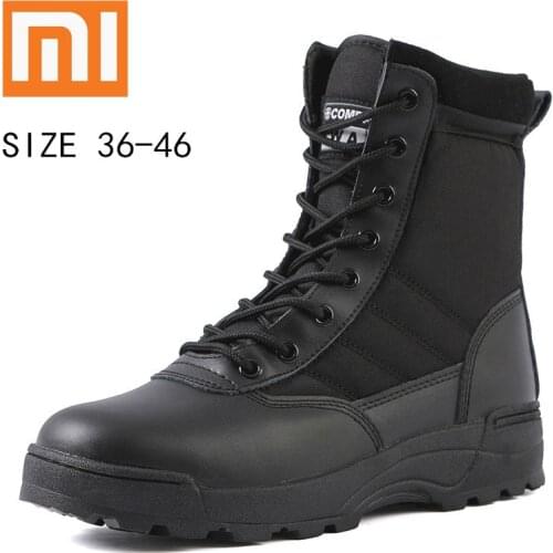 Xiaomi Men Shoes Mens Desert Tactical Military Boots Winter Warm Snow Boots Combat Boots Men Breathable Non-Slip Lace-Up Shoes