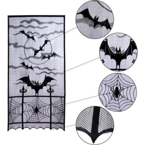 New Halloween Decoration Horror Props Lace Spiderweb Fireplace Mantle Scarf Cover Tablecloth Curtain Cosplay Party Supplies