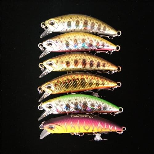 NEW TSURINOYA DW63 6pcs 50mm/5g Sinking Minnow Hard bait Fishing Lures Mini Minnow Crankbait Treble hook Artificial bait wobbler