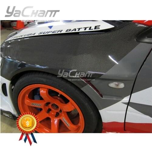 FRP Fiber Glass Front Fender Cover Fit For 2001-2007 Lancer Evolution 7-9 EVO 7 8 9 VII VIII IX ZS Style +10mm Front Fender