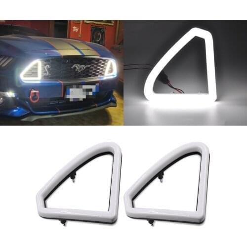 Fits For Ford Mustang 2015 2016 2017 Front Grille Hood Bumper Led DRL Daytime Running Lights Auto Daylights