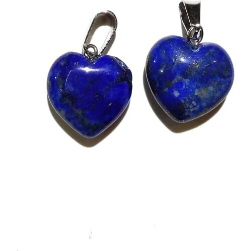 Natural Stone Lapis Lazuli Pendants Heart Charms Pendant For Jewelry Making DIY Necklace Earrings Accessories Size 16mm