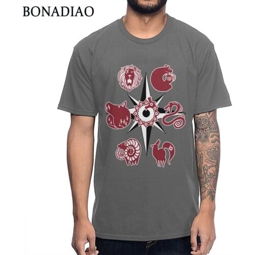Good Cotton Seven Deadly Sins Envy Greed Lust Sloth Gluttony Pride Tattoos Tee Shirt Awesome Japanese Anime Camiseta