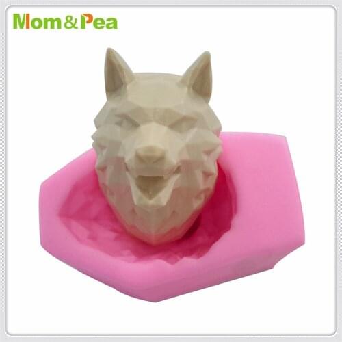 Mom&Pea MPA1853 Wolf Head Shaped Silicone Mold Cake Decoration Fondant Cake 3D Mold Food Grade