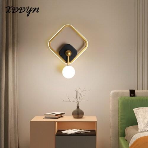 XDDYN Modern LED wall lamp for living room bedroom aisle corridor black&gold wall light creative home decor lighting fixtures