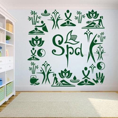 Spa Wall Decor Massage Therapy Treat Beauty Vinyl Wall Sticker Nail Salon Wall Decal Lashes Skin Care Hair Salon Wall Art LL2141