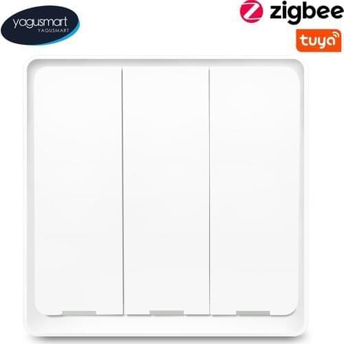 Yagusmart Tuya Zigbee Light Switch Smart Push Button No Neutral Interruptor Remote APP Control Alexa Google Home
