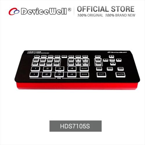 Devicewell HDS7105S 5-CH HD Super Mini Video Switcher 4*HDMI-compatible 1*DP HDMI Live Video Switcher Multi-view Recording