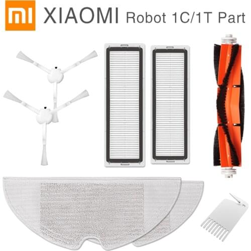 New XIAOMI MIJIA Sweeping Mopping Robot Vacuum Cleaner 1C Original Spare Parts Pack Kits Side Roller HEPA Filter Main brush Mop