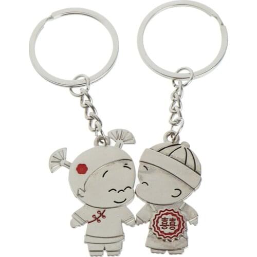 1 Pair Key Chain Alloy Bride Groom Heart Love House Dolphin Keyrings Key Chains Lovers Ring Couples Keychain For Gift