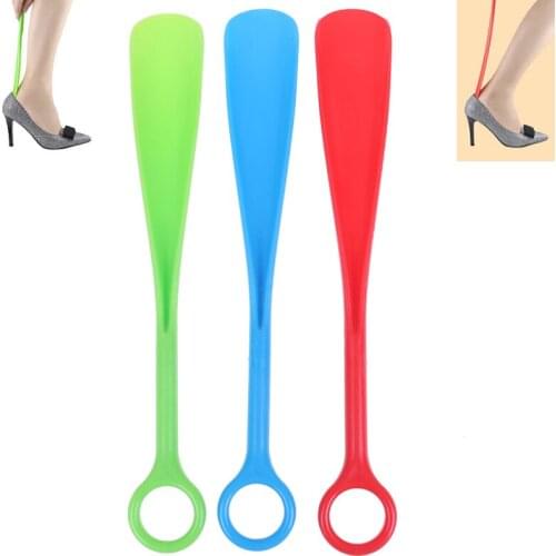 1pc Durable Shoe Horn Handle Shoehorn Professional Horning Tool Spoon For Shoes Plastic Long Shoehorn Color random