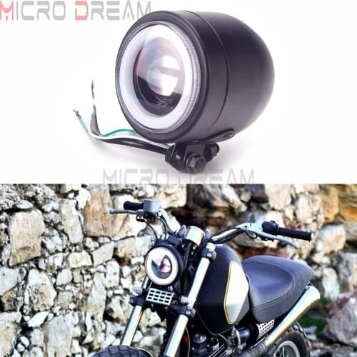 3.5 Inch Round LED Light Headlights Hight Low Beam Angle Eyes Head Light For Harley Touring Dyna Cafe Racer Scrambler Bobber