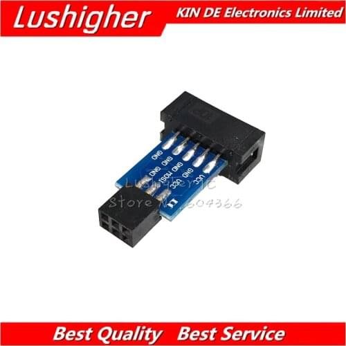 5pcs STK500 10Pin To 6Pin Adapter Board For AVRISP MKII USBASP New