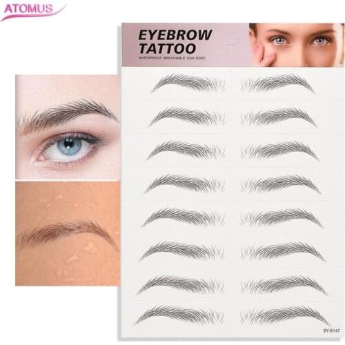 8 pair 3D Eyebrow Tattoo Sticker Waterproof Long Lasting Eye Brow Stickers Makeup Cosmetics mbroidery Eyebrows Sticker TSLM1
