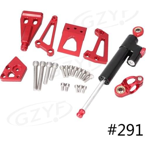 CNC Aluminum Steering Damper Stabilizer Safety Control w/ Mounting Bracket for Kawasaki ER6N 2009 2010 2011, 21 Colors Available