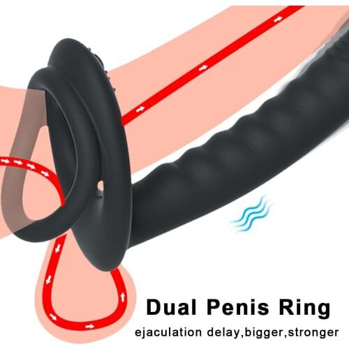 Double Penetration Strap On Anal Vibrator For Couples Dildo Vibrator Anus Plug G Spot Vibrator Intimate Adult Sex Toys For Woman