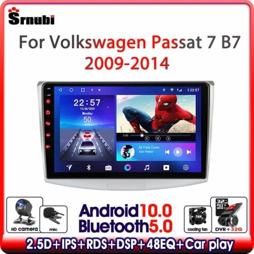 Srnubi 2 din Android 10 Carplay WIFI Car Radio Multimedia Video Player For VW Volkswagen Passat 7 B7 2010 - 2015 DVD Head unit