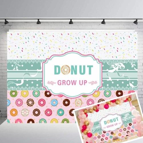 BEIPOTO Donut Grow Up Baby Shower Party Decorations Photo Studio Background Girl Princess Banner Photography Backdrops Picture