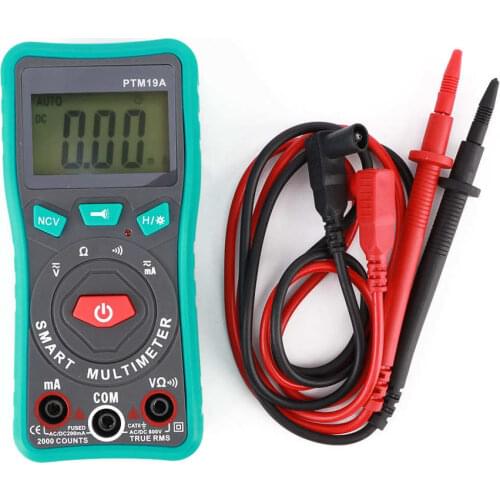 PTM19A LCD Display Digital Smart Multimeter DC AC Voltage Current Resistance NCV Tester Meter Home Improvement