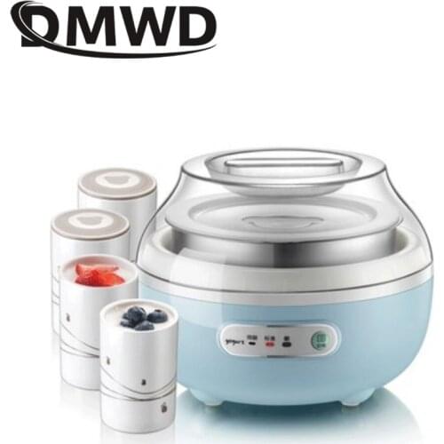 DMWD Multifunction Yogurt maker Household Mini Automatic ceramic liner yoghurt mask machine with 5 cups kitchen appliance EU