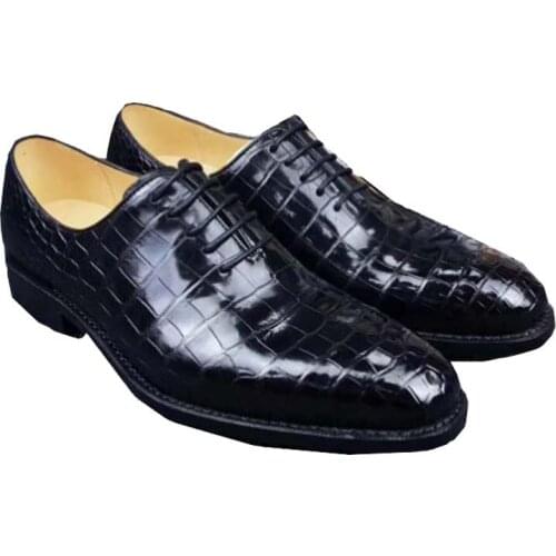 Fanzunxing New Business Large Size No Splicing Men Crocodile Shoes Handmade Crocodile Leather