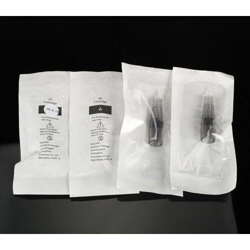 Newest 10pcs 0.18/0.25/0.3/0.35mm 1R round liner 1P micro cartridge tattoo needles for digital permanent makeup eyebrow machine