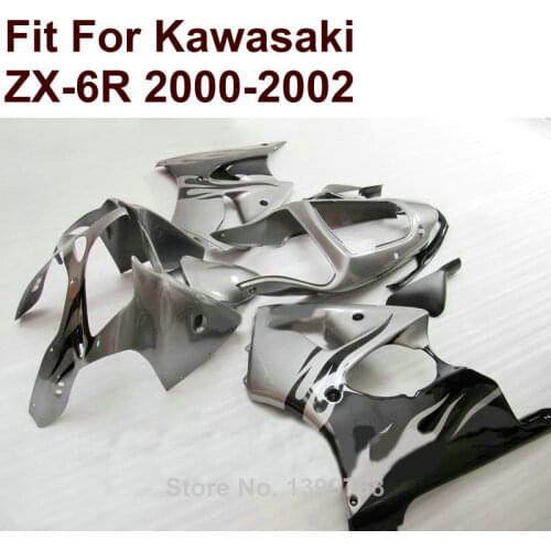 Fairing kit for Kawasaki ZX6R black white 2000 2001 2002 Ninja ZX 6R 636 00 01 02 fairings TY27