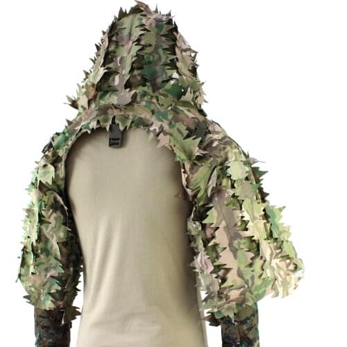 Sniper Ghillie Suit Tactical Military Shooting Multicam 3D Laser Cut Ghillie Suit Outdoor Airsoft Hunting Camo Lightweight Coat