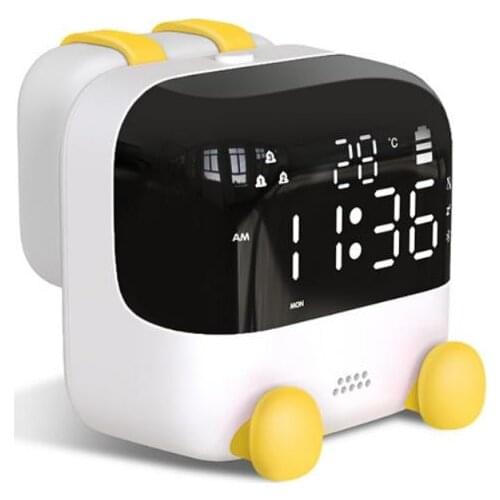 Small Alarm Clock Night Light LED Large Screen Sound Control Bright Screen Night Lamp Digital Child Electronic Alarm Clocks