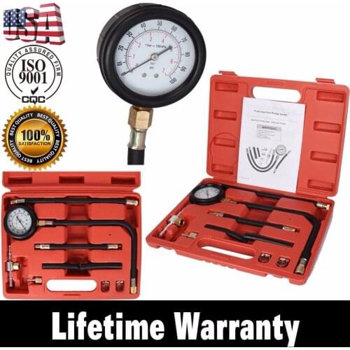 0-100 PSI Fuel Injection Pump Injector Tester Pressure Gauge Gasoline