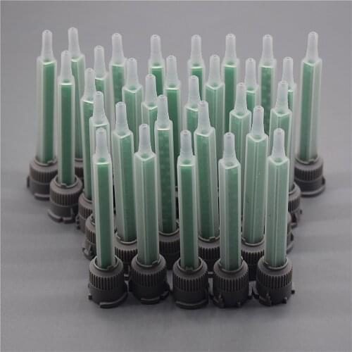 30pcs Epoxy Adhesive Applicator Static Mixer Nozzle 1:1 Mix Ratio Caulking Gun Dispenser Dual Cartridge Square Mixing Nozzle Set