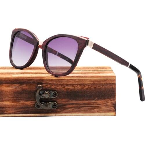 LONSY New 100% Real Wood Frame Sunglasses Polarized Handmade Bamboo Sun glasses Women Sun glasses Male oculos de sol Feminino
